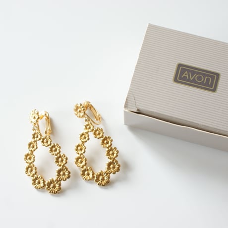 Special price【スペシャル プライス】AVONエイボン  フラワー フープ イヤリング / ヴィンテージジュエリー・アクセサリー