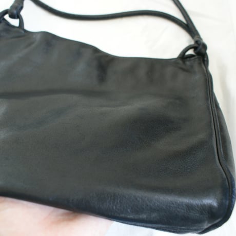 LANVIN PARIS ランバン ラムレザーブラック ショルダーバッグ / ヴィンテージファッション