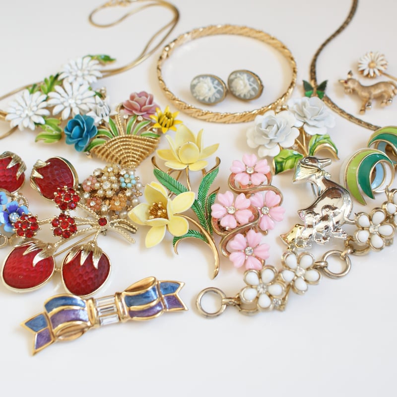 ヴィンテージ ブローチ バルト海琥珀 アンバー2種 ダックスフンド 親子