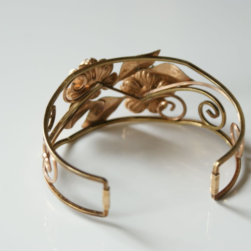 KREMENTZクレメンツ 薔薇ローズ バングル ブレスレット / ヴィンテージ