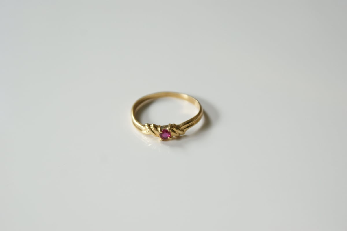 赤石のリング 10k GOLD?? 美品 希少 カレッジリング ビンテージ