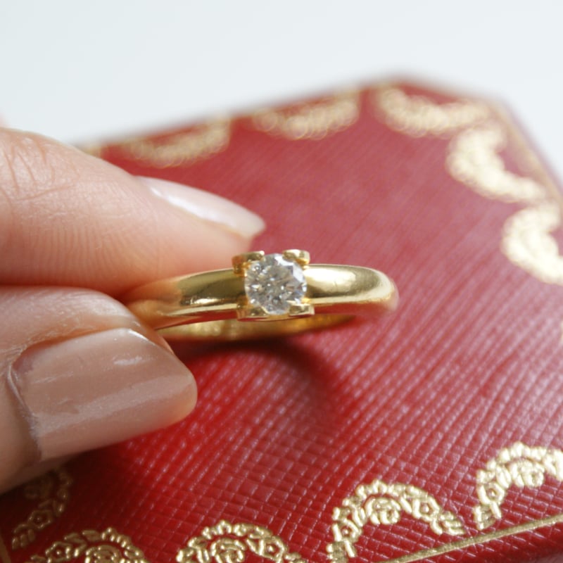 カルティエ　指輪　Cドゥ　PG750 ブライダル　ピンクゴールド　ペア　ダイヤ C DE CARTIER Cartierカルティエ Cドゥ エングレーブド ウェディング