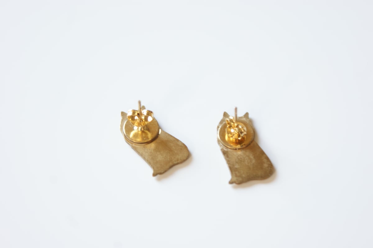 ペルシャ 猫 ゴールド ピアス / ヴィンテージアクセサリー