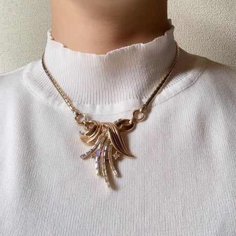 TRIFARIトリファリ PAT.PEND/ アルフレッド・フィリップ/バケットカット ラインストーン チョーカーネックレス  / ヴィンテージ・コスチュームジュエリー