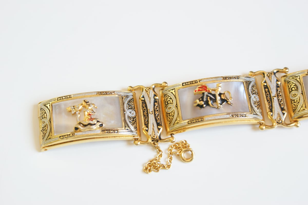 ダマスキナード　ブレスレット　ヴィンテージ ダマスキナード ブレスレット ゴールド アクセサリー レディース