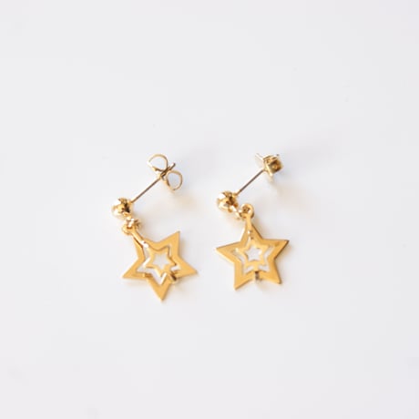 AVONエイボン ダブル スター 星 ピアス 箱BOX付き/ ヴィンテージジュエリー・アクセサリー