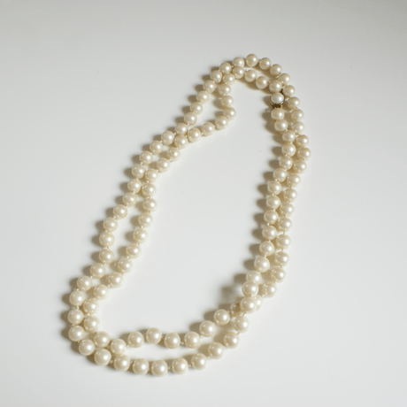 MONETモネ 大粒ガラスパール ロング ネックレス / ヴィンテージアクセサリー