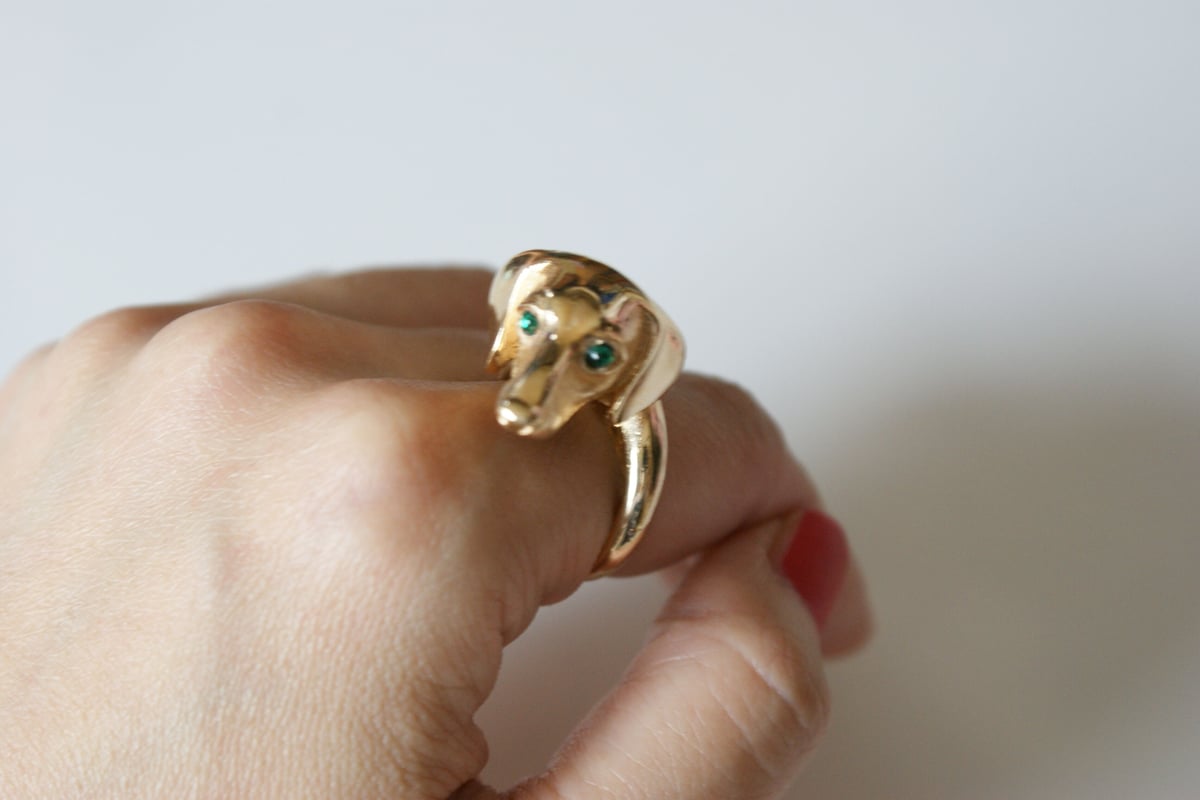 TRIFARIクラウントリファリ ミニチュアダックス犬 エメラルドグリーン