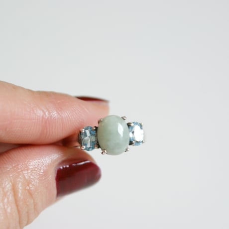 AVONエイボン SLV925 ジェイド ブルートパーズ シルバーリング指輪 / ヴィンテージジュエリー・アクセサリー