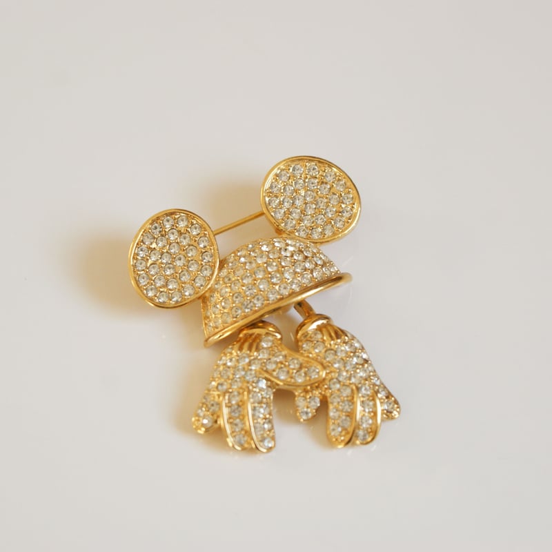 NAPIERネイピア DISNEY ディズニー ミッキー ラインストーン ブローチ