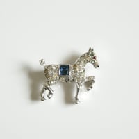 TRIFARIトリファリ 馬ホース サファイアブルー ミニブローチ / ヴィンテージ・コスチュームジュエリー