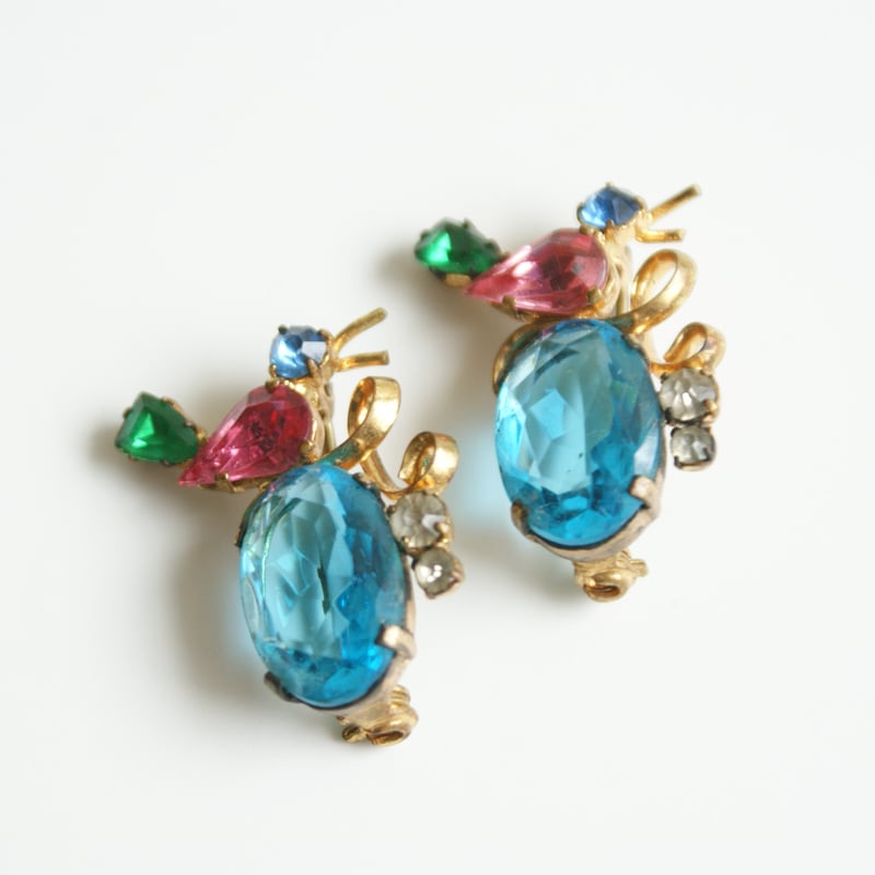 チェコスロバキア時代　アンティークチェコガラス　トリンケットセット チェコスロバキア時代 アンティークチェコガラス トリンケットセット