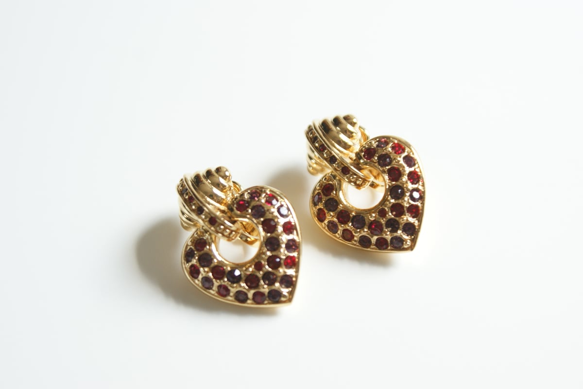 超希少 ニナリッチ ゴールド 赤色ストーン イヤリング ネックレス