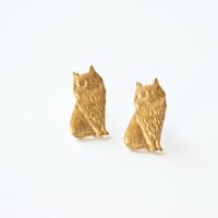 ペルシャ 猫 ゴールド ピアス / ヴィンテージアクセサリー