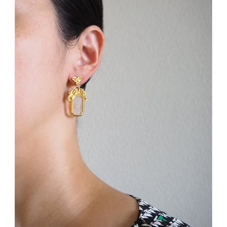 【アメリカ買付 】アールデコ ガラス ピアス/ ヴィンテージジュエリー・アクセサリー