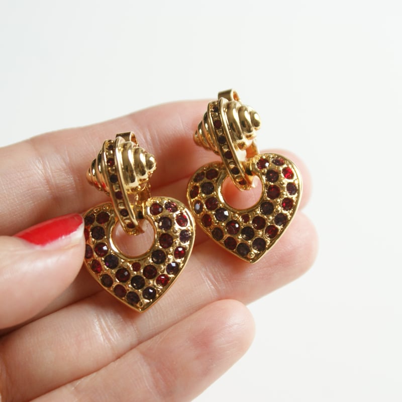 超希少 ニナリッチ ゴールド 赤色ストーン イヤリング ネックレス