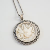 Special price【スペシャルプライス】ベツレヘムパール シルバー925 ハート装飾 バード マザーオブパール ネックレス/ ヴィンテージ・アンティークジュエリー