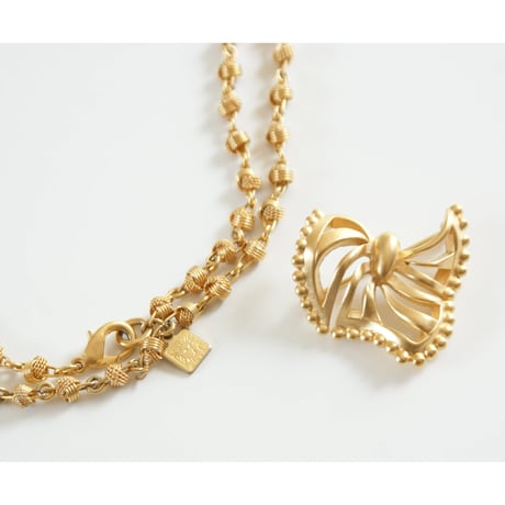 ANNE KLEIN アン・クライン ノットデザイン ロングチェーンネックレス/ ヴィンテージアクセサリー