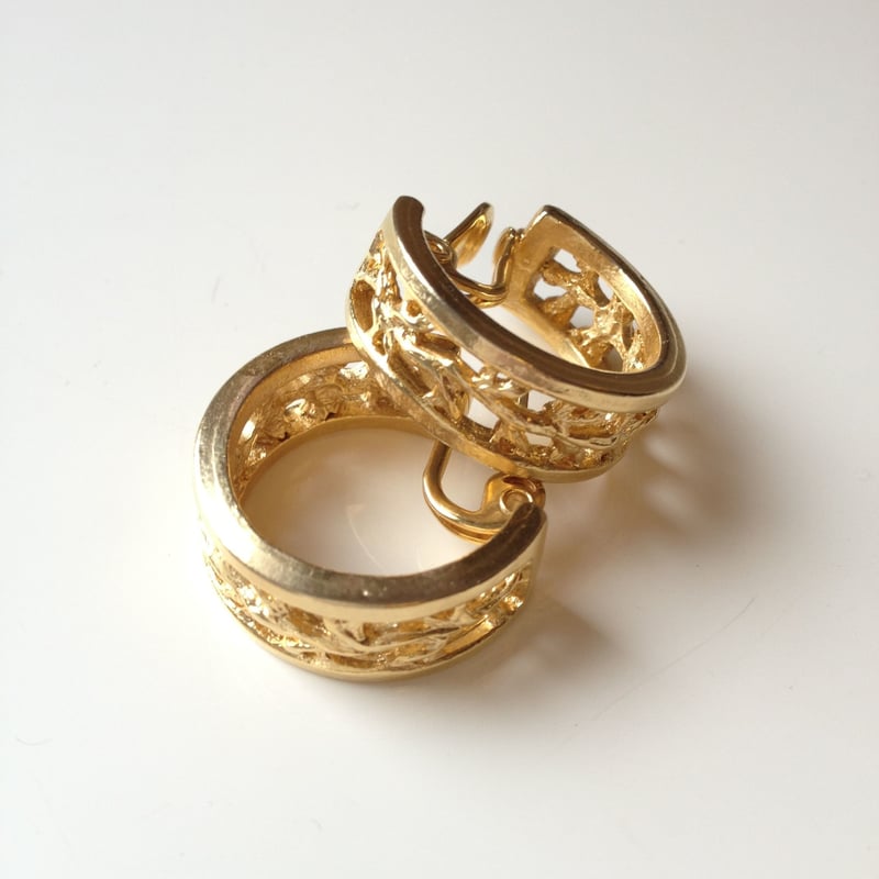 KENZOケンゾー☆ゴールドリーフ☆フープイヤリング | ヴィンテージ