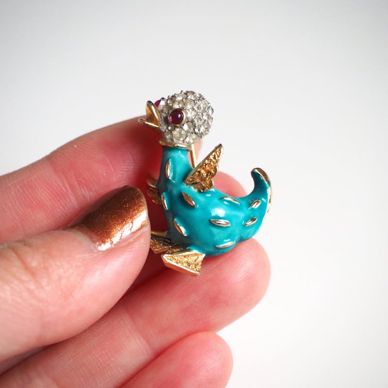 TRIFARIクラウントリファリ ターコイズブルー エナメル アヒル ミニ