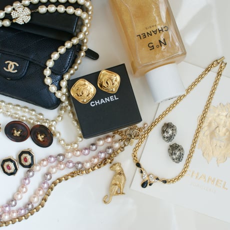 CHANELシャネル  ゴールド ココマーク スクエア イヤリング 箱BOX付 / ヴィンテージアクセサリー