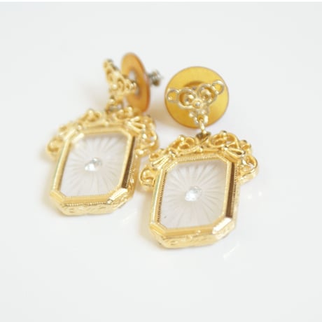 【アメリカ買付 】アールデコ ガラス ピアス/ ヴィンテージジュエリー・アクセサリー
