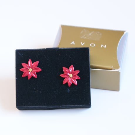AVONエイボン ポインセチア ピアス / ヴィンテージジュエリー・アクセサリー
