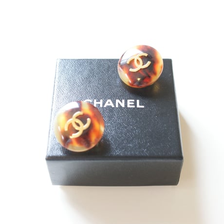 CHANEL シャネル べっ甲 ゴールド ココマーク イヤリング 箱BOX付き / ヴィンテージアクセサリー