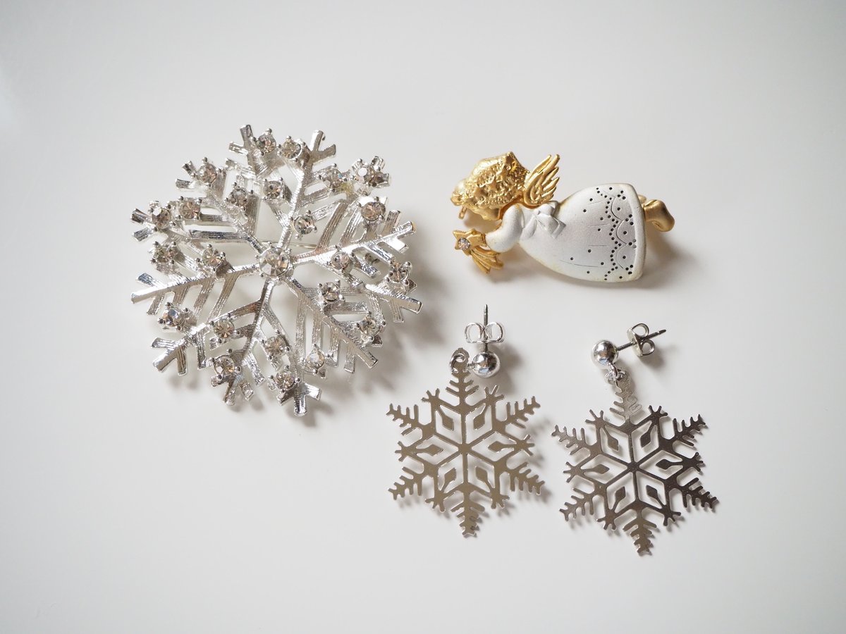 流れ星 エンジェル 天使 ブローチ / ヴィンテージ・レトロアクセサリー