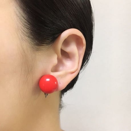 Special price【スペシャル プライス】レッド エナメル イヤリング / ヴィンテージアクセサリー