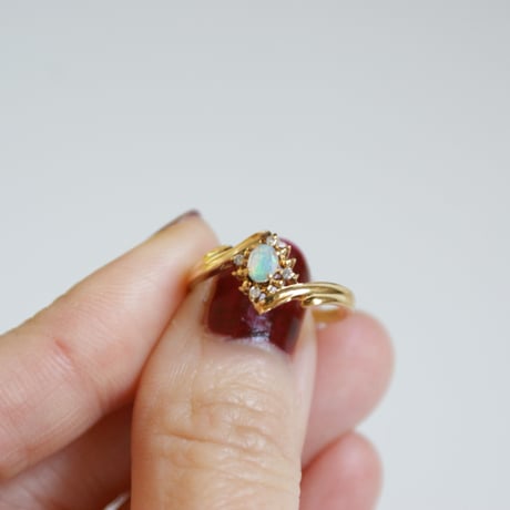 K18YG  オパール ダイヤモンド リング指輪 / ヴィンテージジュエリー・アクセサリー