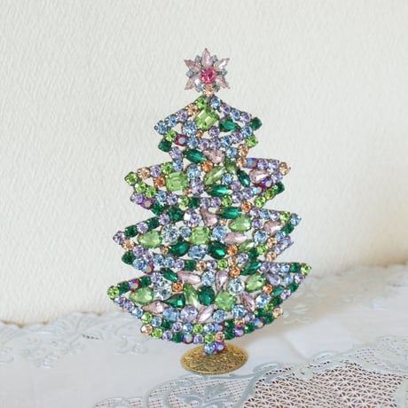 チェコガラス ラインストーン クリスマスツリー / ヴィンテージ・アンティーク雑貨