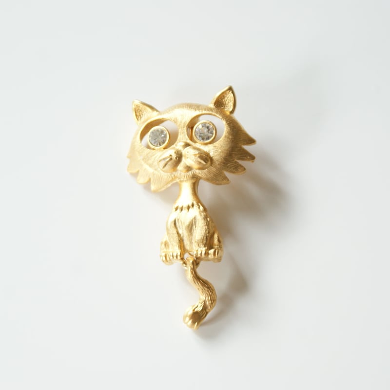 【美品】ULTRA CRAFT 猫 ネコ ゴールド ヴィンテージ ブローチ 美品】ULTRA CRAFT 猫 ネコ ゴールド ヴィンテージ ブローチ