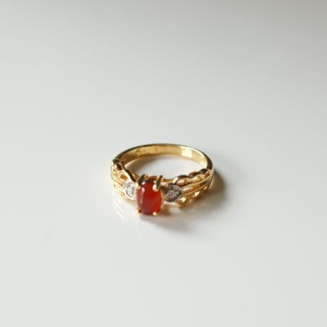 AVONエイボン カーネリアン レッドストーン ハート リング指輪 / ヴィンテージジュエリー・アクセサリー