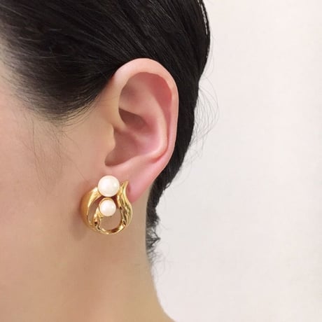 AVONエイボン パール ゴールド イヤリング 箱BOX付き / ヴィンテージジュエリー・アクセサリー