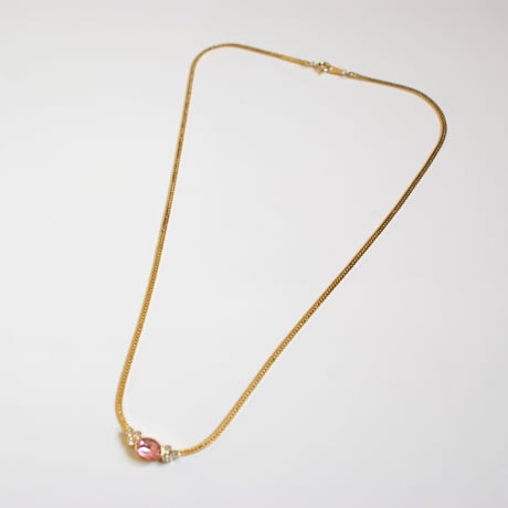 アメリカ買付 AVON エイボン オーバル ピンク ラインストーン ネックレス/ ヴィンテージアクセサリー