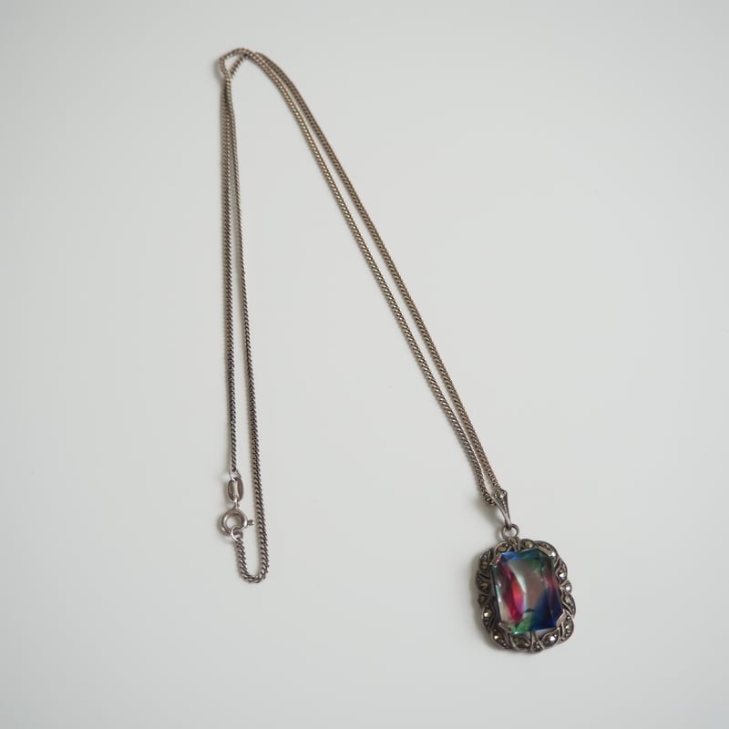 ヨーロッパ買付】シルバー835 大粒ラディアントカット アイリスガラス