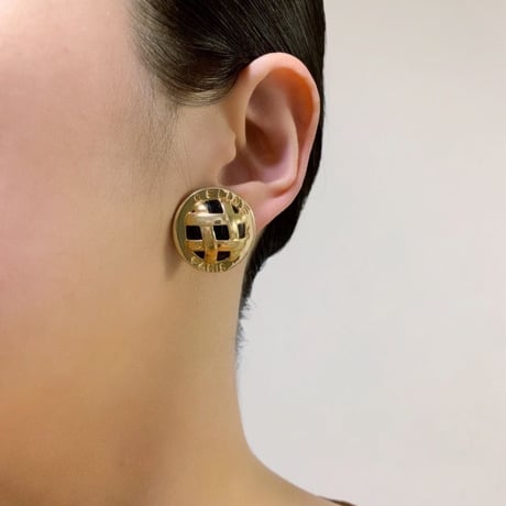 CELINE セリーヌ K18YG ゴールド オニキス イヤリング / ヴィンテージ・コスチュームジュエリー