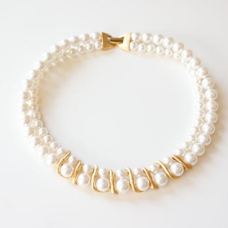 NAPIERネイピア パール 2連 ネックレス デッドストック 未使用品/ ヴィンテージアクセサリー・コスチュームジュエリー