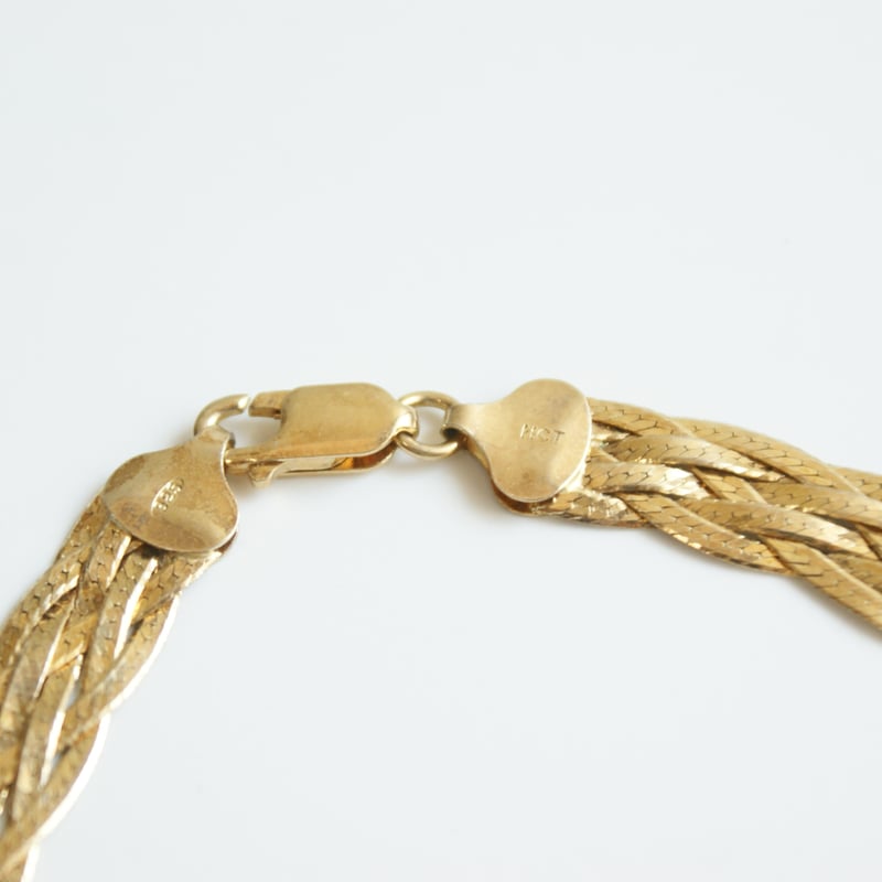 ヴィンテージ シルバー イタリア 925 スクリュー 編み込み ネックレス