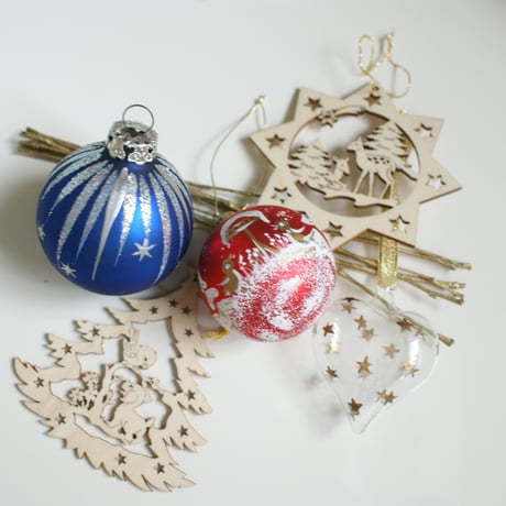 ヨーロッパ買付 木製 ウッド 透かし クリスマス オーナメント/ ヴィンテージ雑貨