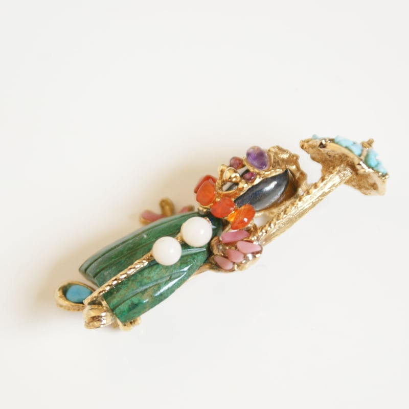 SWOBODAスワボダ 天然石 ターコイズ ピエロ ブローチ/ ヴィンテージ