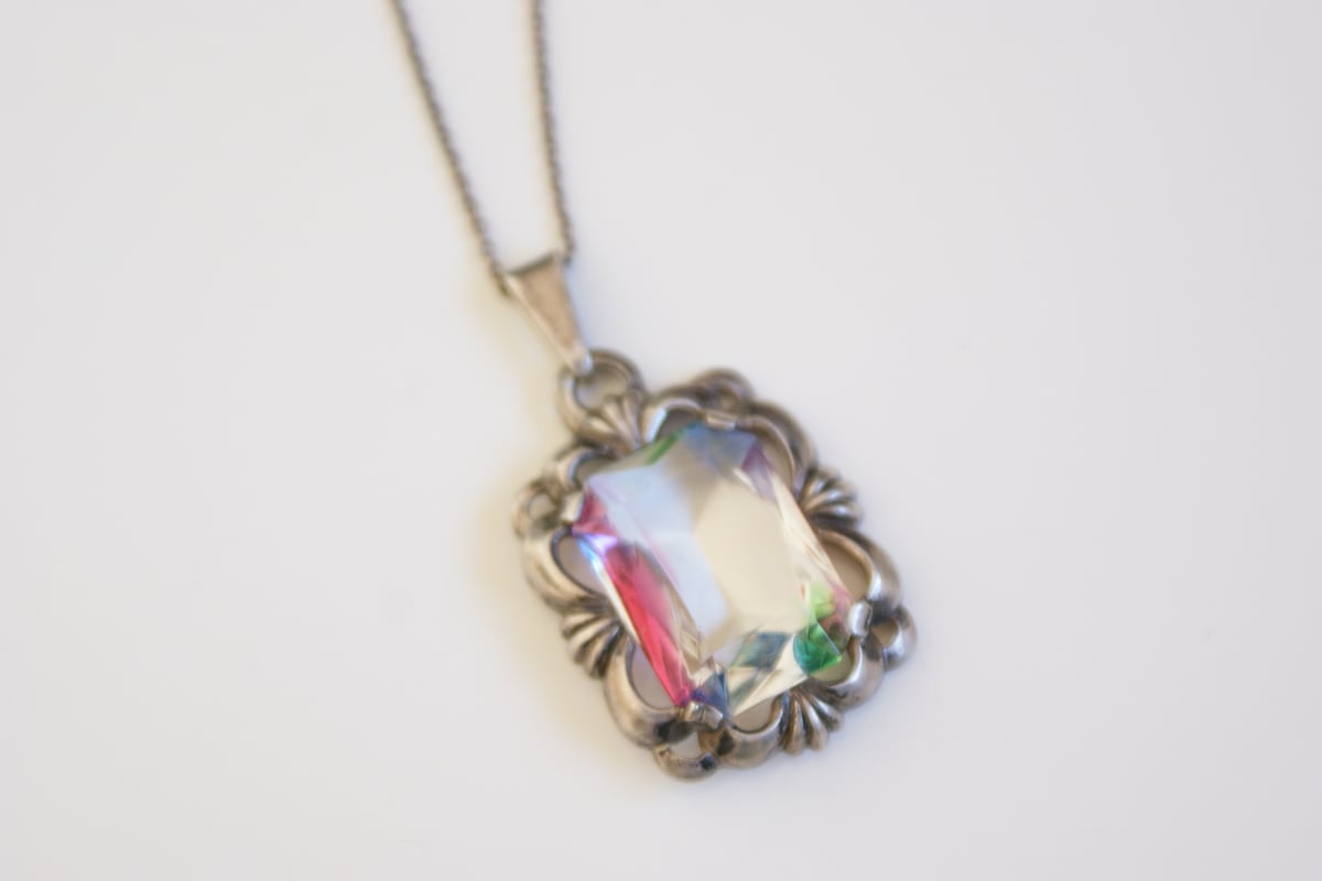 ひろみん様大ぶり！イギリス製 ガラス ヴィンテージネックレストップB180 72d18c2da5358281a107dbca04ff69