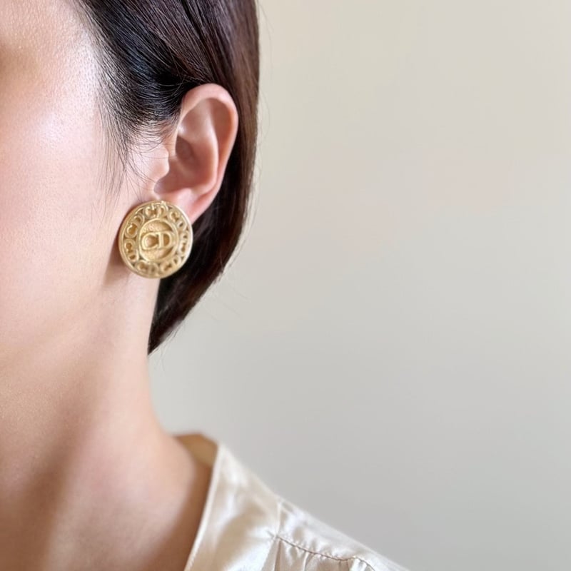 ヴィンテージ 中古 クリスチャンディオール サークル型 ピアス イヤリング Christian Diorクリスチャン・ディオール サークル イヤリング
