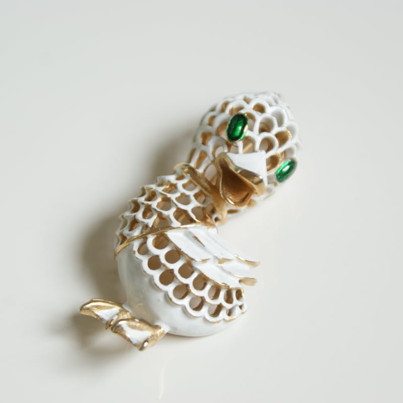 TRIFARIトリファリ アヒル ホワイトエナメル ブローチ / ヴィンテージ