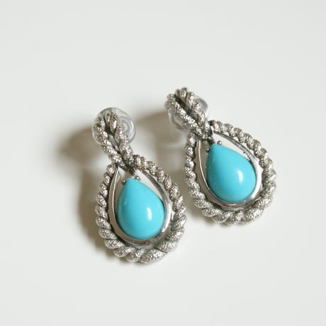 AVONエイボン ドロップ ターコイズ シルバー イヤリング / ヴィンテージ・コスチュームジュエリー