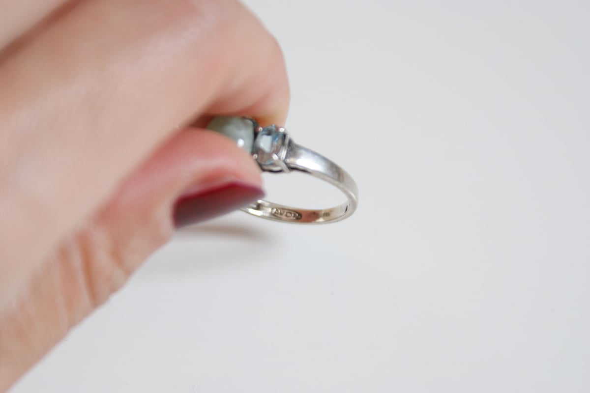 AVONエイボン SLV925 ジェイド ブルートパーズ シルバーリング指輪