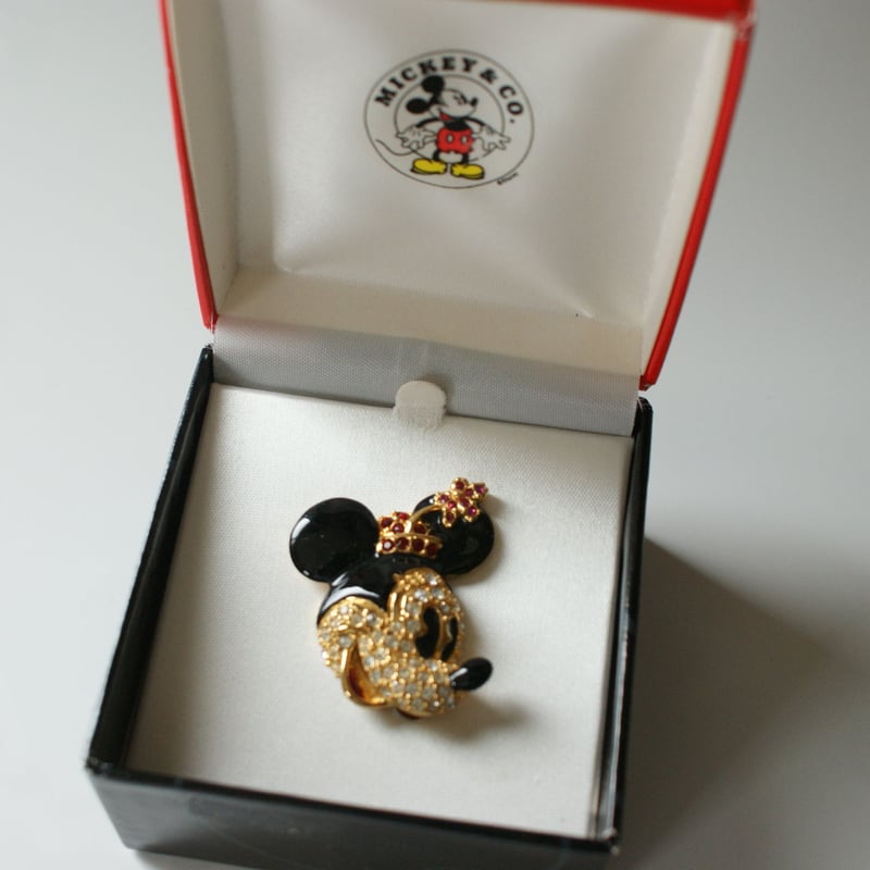最大15%OFFクーポン ディズニー DISNEY NAPIERネイピア ミニー / ブローチ ラインストーン エナメル アクセサリー