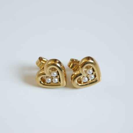 NINA RICCIニナリッチ ハートパール イヤリング / ヴィンテージアクセサリー