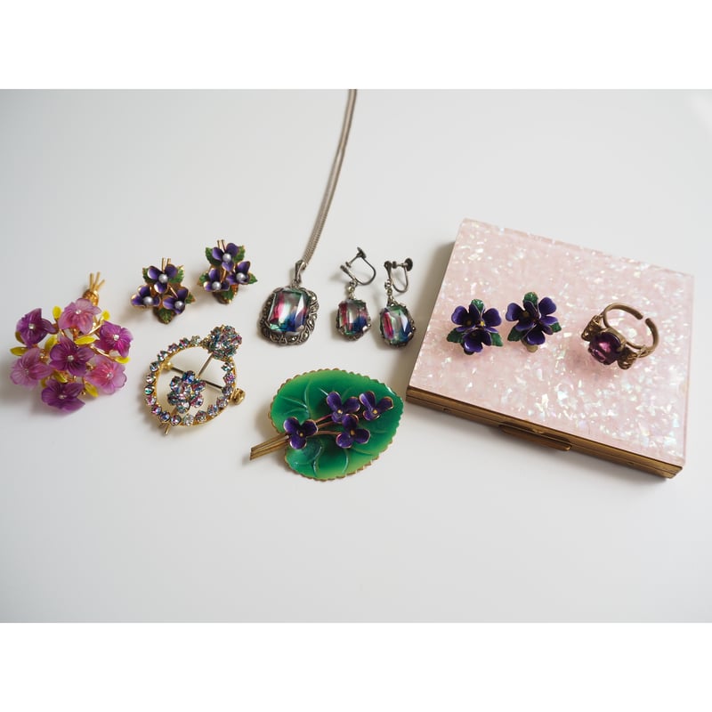 美品 JLS paris ヴィンテージ ブローチ イヤリング フラワーブーケ